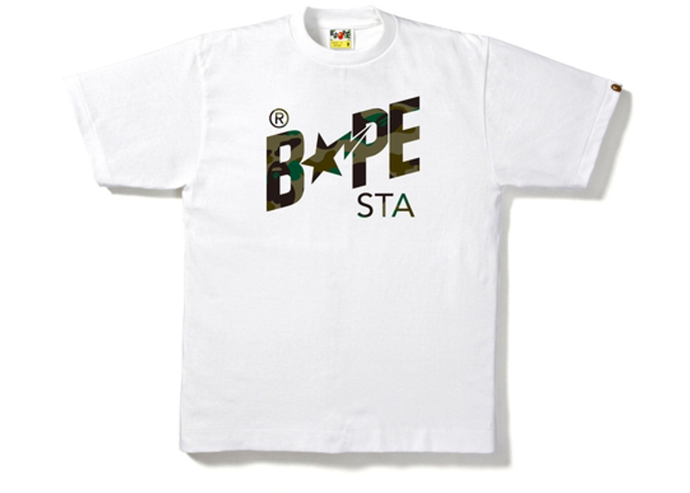 Bape 1st Camo Bapesta Tee "White/Olive"