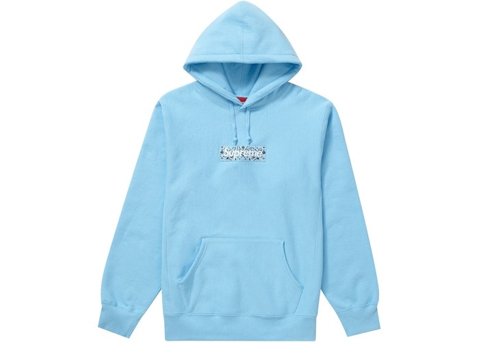 Supreme Bandana Box Logo Hooded Sweatshirt "Light Blue"