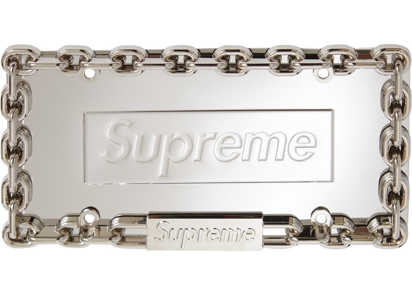 Supreme Chain License Plate Frame "Silver"