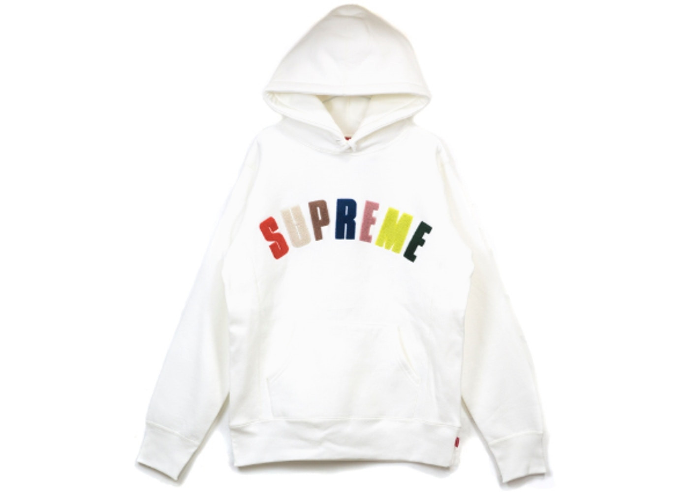 Supreme Chenille Arc Logo Hooded Sweatshirt "White"