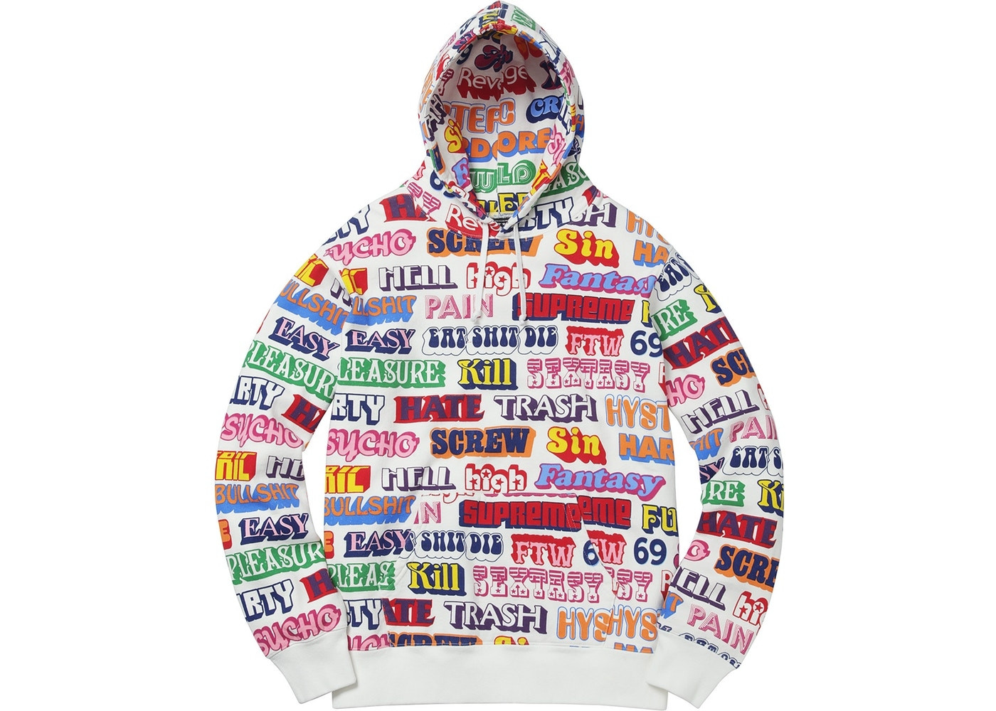 Supreme Hysteric Glamour Text Hoodie "White"