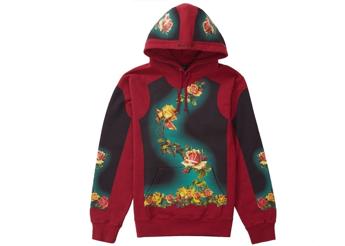 Supreme Jean Paul Gaultier Floral Print Hooded Sweatshirt "Cardinal"