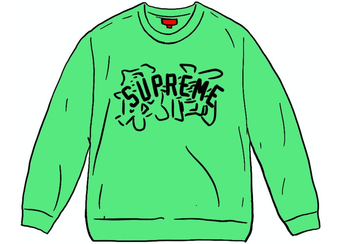 Supreme Kanji Logo Crewneck "Bright Green"