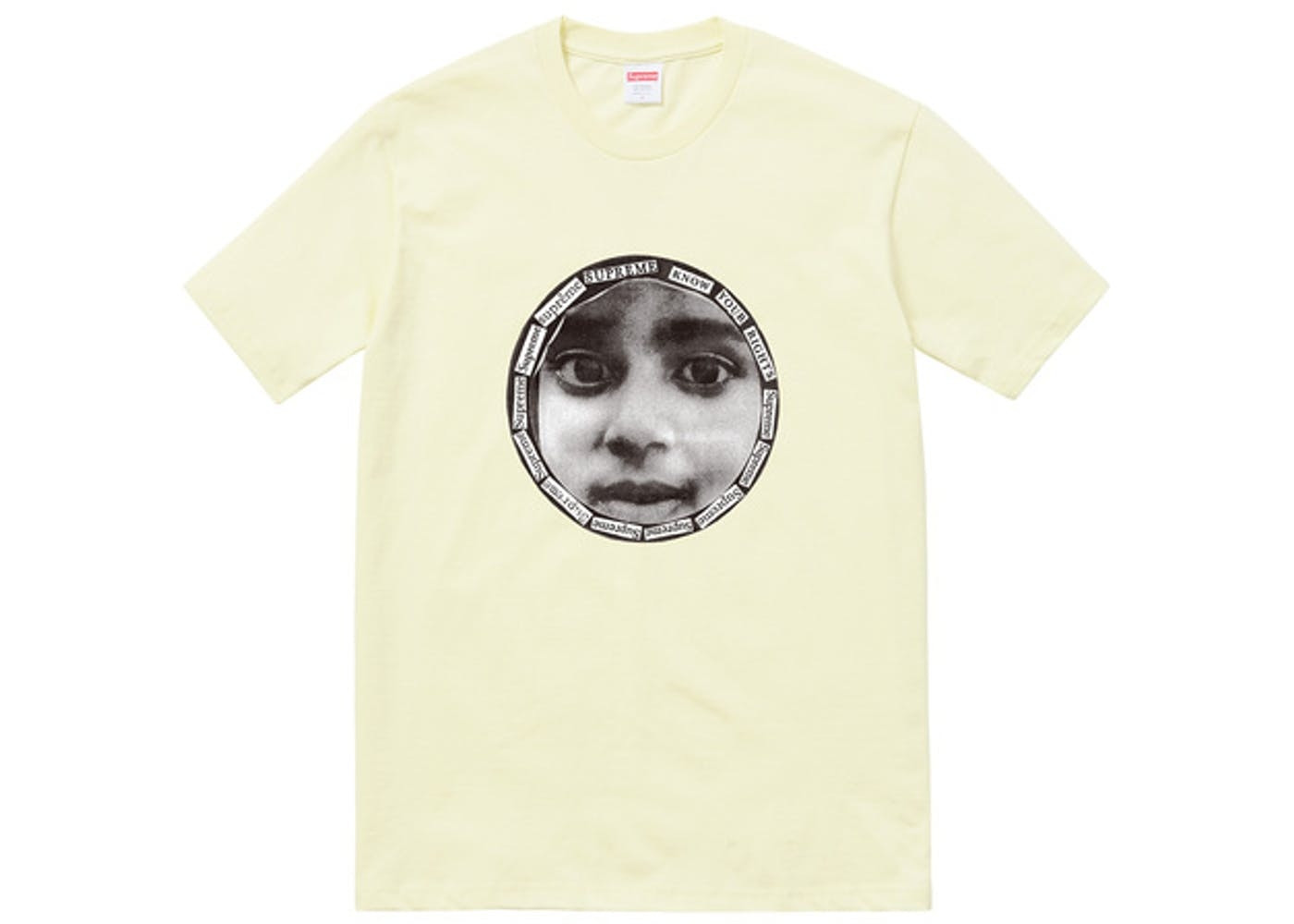Supreme Know Your Rights Tee Pale Yellow