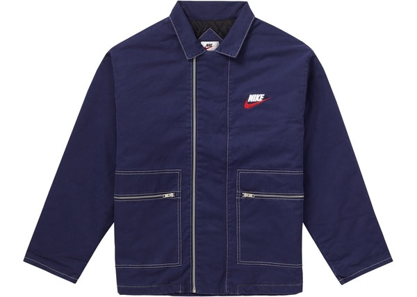 Supreme Nike Double Zip Quilted Work Jacket "Navy"