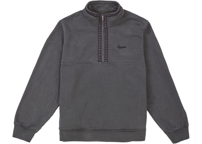 Supreme Overdyed Half Zip Sweatshirt "Black"