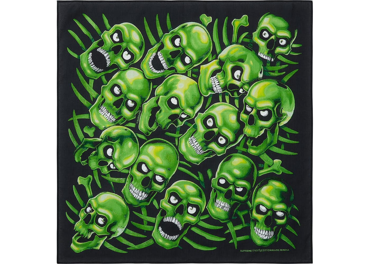 Supreme Skull Pile Bandana "Green"