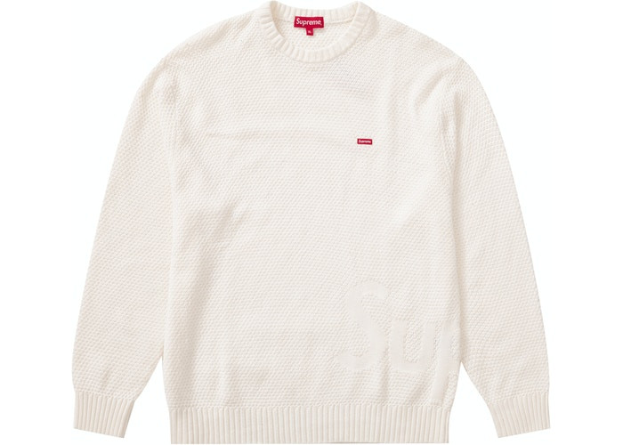 Supreme Textured Small Box Sweater "White"