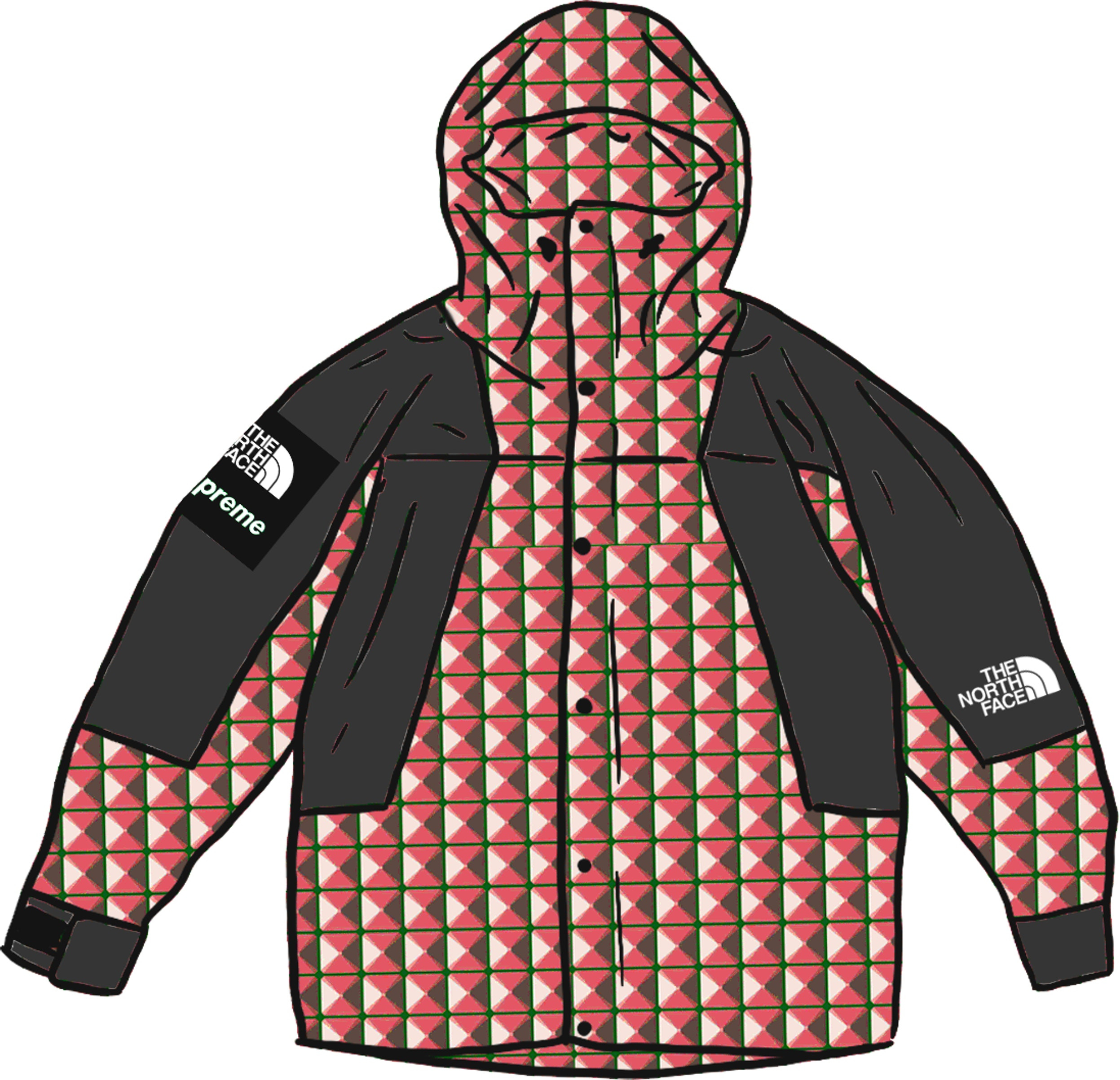 Supreme The North Face Studded Mountain Light Jacket Red