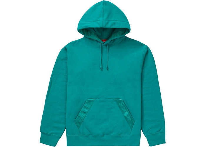 Supreme Tonal Webbing Hooded Sweatshirt "Dark Aqua"