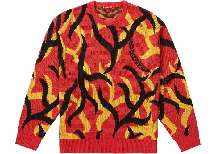 Supreme Tribal Camo Sweater "Red"