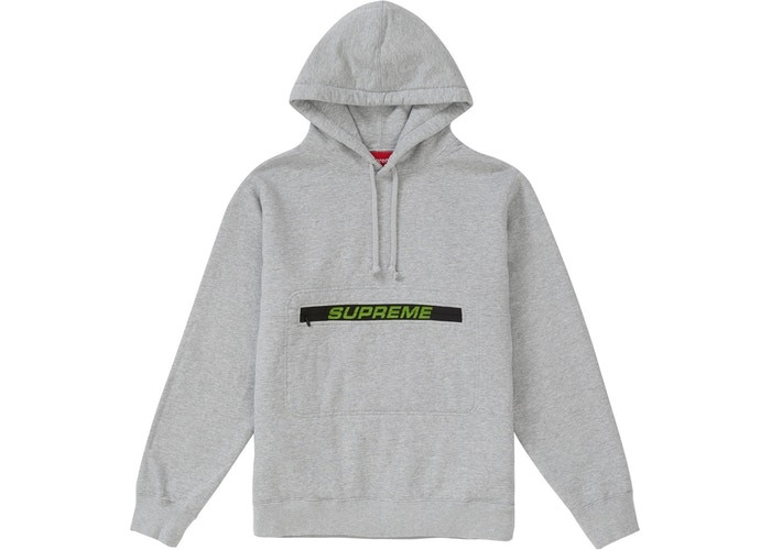 Supreme Zip Pouch Hooded Sweatshirt "Heather Grey"