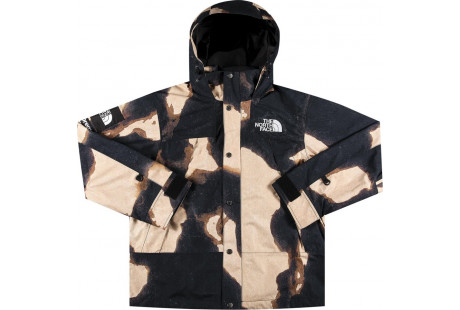 Supreme The North Face Bleached Denim Print Mountain Jacket BLAC